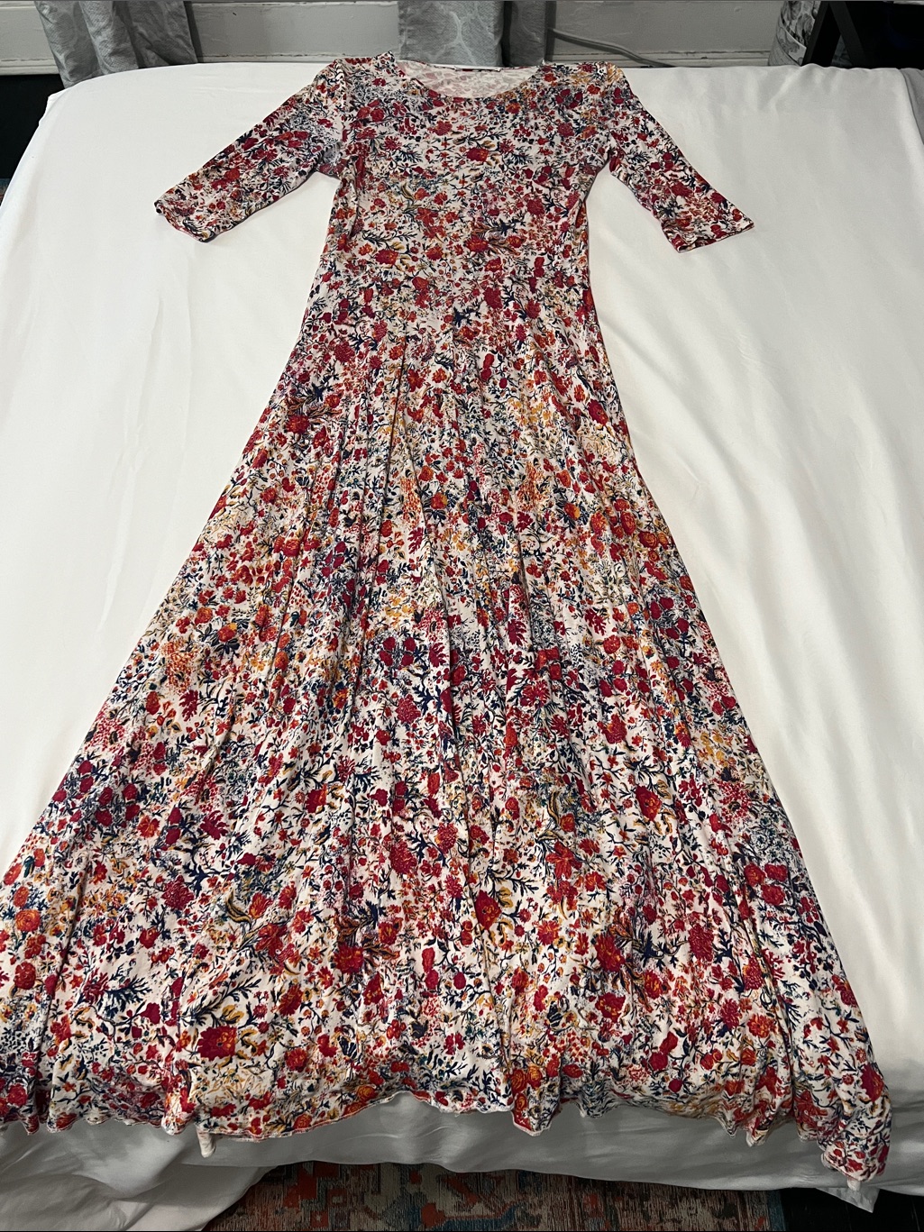 Peruvian Connection Tivoli Floral Print Pima Cotton Maxi Dress
